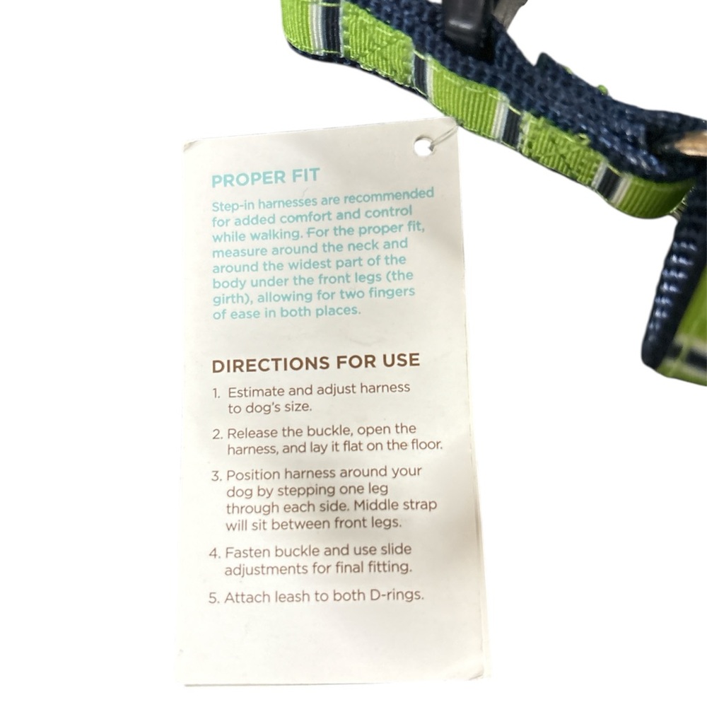 Martha Stewart Green and Blue Dog Harness - Picture 3 of 4